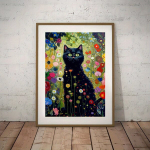 Klimto inspiruotas katės paveikslas, 20,32x25,4 cm