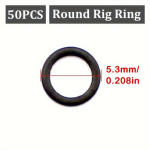 Žvejybos sistemėlių žiedai, apvalūs, 5.3mm, 50 vnt., 50vnt-Apvalus-5,3mm