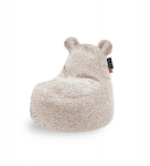 Vaiki&scaron;kas sėdmai&scaron;is Qubo Qubo&trade; Teddy Powder FLUFFY FIT mink&scaron;tas pūkuotas audinys ergonomi&scaron;ka atrama pilkas