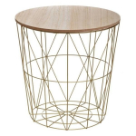 Pagalbinis stalas - ATMOSPHERA - Kumi - Auksinis - MDF - D40 cm