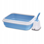 Kačių kraiko dėžė su mentele Imac Duo, mėlyna, 59x40x28 cm
