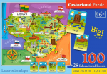 Dėlionė Lietuvos žemėlapis, 100 det. + 14 mokomųjų kortelių