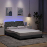Lovos rėmas su led be čiužinio, &scaron;viesiai pilkas, 140x190 cm