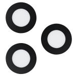 EGLO - Set of 3x Fueva-Z recessed black &Oslash;8.5 - TW - Zigbee, Bluetooth