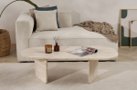Kavos staliukas Ovalis Travertine, 130x65x40 cm, smėlio spalvos