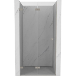 Du&scaron;o durys Mexen Lunar-F, sulankstomos, kairė, 85 cm, transparent/brushed nickel