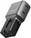 Energea Travelgo Adapter 45w 2xusb-c, kelioninis įkroviklis, juodas