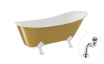 Vonia Besco Olaya Glam 160, Gold+White, su sifonu Klik-klak Chrome