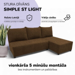 Kampinis i&scaron;skleidžiamas sofos-lova St Light, Podrez, ruda