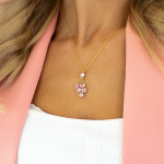 Kaklo papuo&scaron;alas moterims DiamondSky "Amber II (Light Rose)" su Preciosa kristalais DS01K266