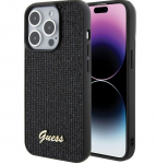 Guess Sequin Script metalinis dėklas iPhone 15 Pro - Sidabrinis
