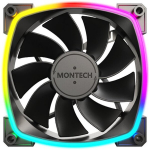 Montech Korpusinis ventiliatorius RX120 PWM BLACK 3 IN 1, 120mm, 1600RPM, 27dB, 3xRGB, 4-pin PWM
