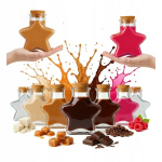 20x Stiklinės buteliukai Star 280ml su kam&scaron;teliu, žvaigždės formos