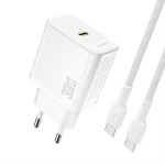 Dudao sieninis įkroviklis A27PCEU PD 30W GaN USB-C su USB-C laidu - baltas