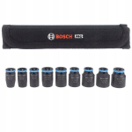 Bosch 9 vnt. smūginių lizdų rinkinys 1/4" 6-14 mm