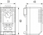 Termostatas Tbg2, Nc, 120-250v Ac/dc, bimetalinis, ant Din bėgio