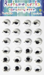 Judantys lipnūs akiukai su blakstienomis, 15mm, 24 vnt.