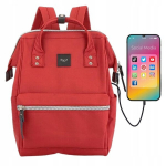 Himawari moteri&scaron;kas jaunimo kuprinė su Usb, talpa 19l, raudona