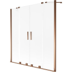 Vonios sienelė Mexen Velar Duo, 140 x 150 cm, Rose gold/matinis stiklas