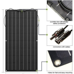 Lankstus saulės kolektorius 300w 200w 100w ETFE PET, PV fotovoltinė ląstelė, 12V 24V 400w baterijų įkroviklis, rinkinys sistema [C242406]