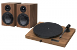 Pro-Ject JukeBox E1 HiFi rinkinys, medinis &ndash; pilna stereo garso sistema su patefonu