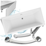 Stačiakampė vonia akrilas Granitan Clavia 180x80 cm balta įmontuojama sifonas rėmas rinkinys