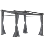 Pergola 2,97x2,95 m, su stogu, vandeniui atspari, poliesteris, tamsiai pilka