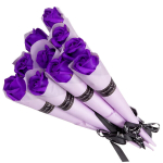 Muilinių rožių puok&scaron;tė violetinė, 10 vnt., 28 cm