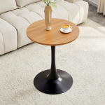 Apvalus stalas, MDF, termoformuotas, 60 cm, juoda koja, 1 vnt