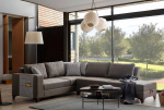 Kampinė sofa-lova Loft, ruda