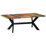 vidaXL Valgomojo stalas, 200x100x75cm, perdirbtos medienos masyvas