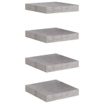 Pakabinamos lentynos, 23x23,5x3,8 cm, 4 vnt, pilkos