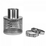 Siurbimo filtras 100 mm / 4" siurbimo žarnai + 2x tvirti vieno varžto žarnos gnybtai GBS