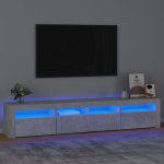 Tv spintelė su led ap&scaron;vietimu, betono pilka, 210 x 35 x 40 cm