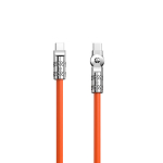 USB Kabelis Dudao 'L24CC' (180' kampu) oranžinis 'Type-C / Type-C' 100cm (iki 120W)