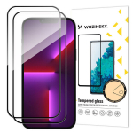 Grūdinto stiklo rinkinys 2x su rėmeliu iPhone 15, juodas