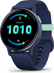 Garmin V&iacute;voactive&reg; 5 Metallic Navy Aluminum Bezel with Navy Case and Silicone Band