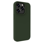 &bdquo;Evelatus Apple iPhone 15 Pro Max&ldquo; auk&scaron;čiausios kokybės mink&scaron;tas silikoninis dėklas, tamsiai alyvuogių spalvos