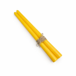 Natūralios geltonos stalo žvakės i&scaron; bičių va&scaron;ko, 26 cm (2 vnt.)