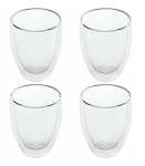 Winder borosilikatinio dvigubo stiklo stiklinė, 350 ml x 4 vnt