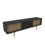 TV staliukas Asir, 160x45x34,5 cm, pilkas/rudas