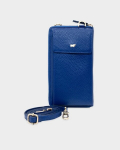 Piniginė su užtrauktuku su mobiliojo telefono skyriumi, Braun Buffel, mėlyna