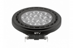 LED lemputė, AR111, 3000k, G53, 12,5 W, DC12V, 40&deg;, 1100lm, Juoda