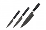 Samura MO-V Stonewash Set of 3 kitchen knives: Stonewash Paring knife, Stonewash Utility