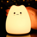 Cat Night Light Kačių lempa, 7 spalvas keičianti vaikų naktinė lemputė su mai&scaron;ytuvo valdymu, maitinama baterijomis Squishy Soft Animal Night Light Dovanos moterims kūdikiams berniukams mažiems vaikams