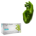 Vienkartinės nitrilo pir&scaron;tinės Style Apple, be pudros,žalias obuolys, 100 vnt.