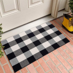 Door mats,Plaid Rug Doormat, 60*90CM Cotton Checkered Front Porch Mat - Washable Farmhouse D&eacute;cor,