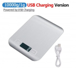 Happy people Virtuvinės svarstyklės 10 kg USB įkrovimo skaitmeninės virtuvės svarstyklės LCD ekranas nerūdijančio plieno elektroninės svarstyklės