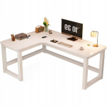 Kampinis žaidimų kompiuterio stalas didelis modernus baltas loftas 120 cm klasikinis
