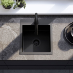 Kriauklė Rea Leo 40 Black + Mai&scaron;ytuvas Virtuvės Fresh Black